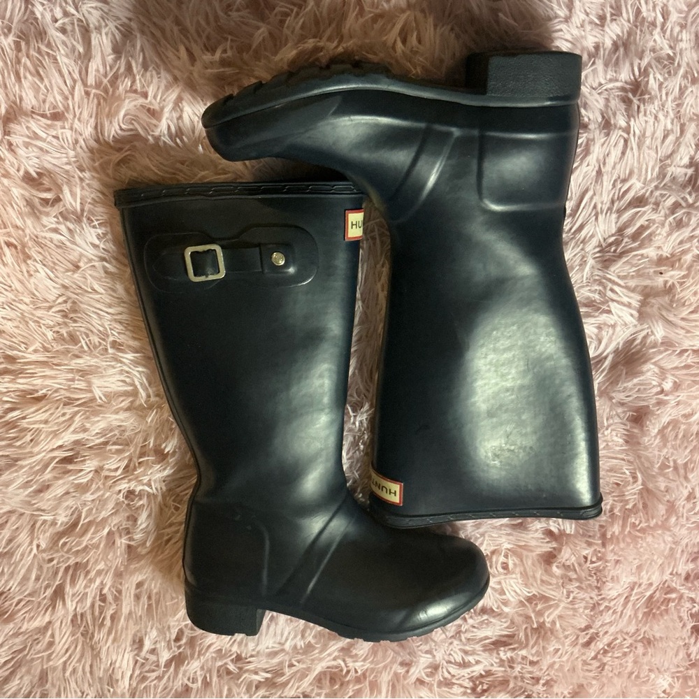 Hunter Women's Dark navy blueBoots with Buckle